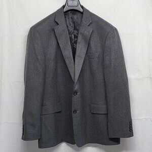 Stafford Mens Merino Wool Sport Coat Blazer Jacket 50R Classic Fit Gray Tweed